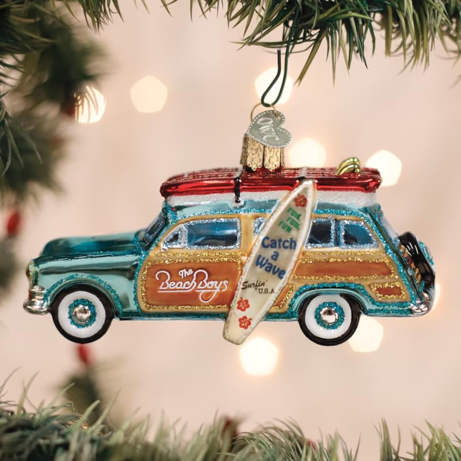 Amazon.com: Old World Christmas The Beach Boys Surfin' Woody Glass